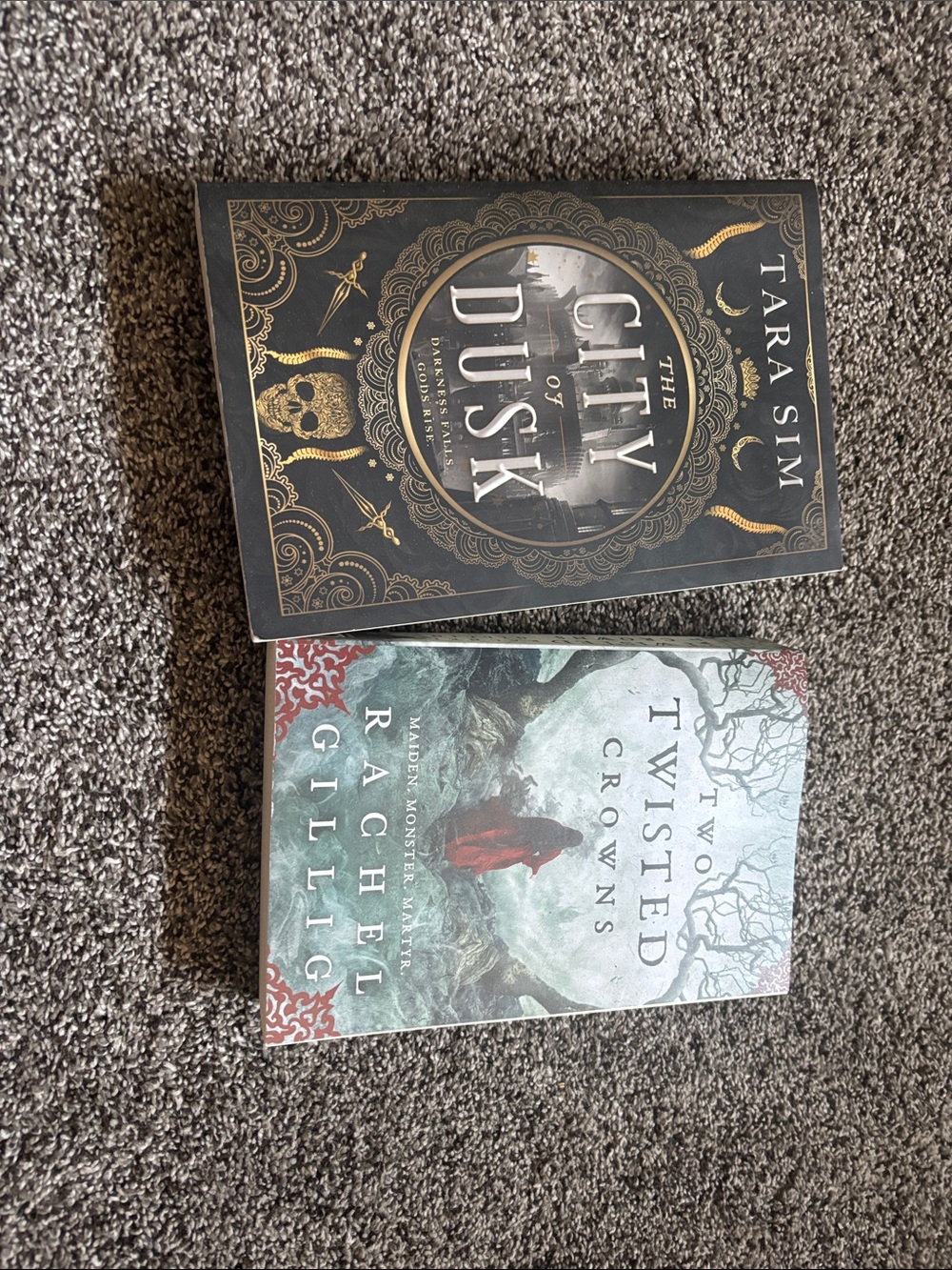 The City of Dusk & Two Twisted Crowns - Decorative Black & Teal Book Covers